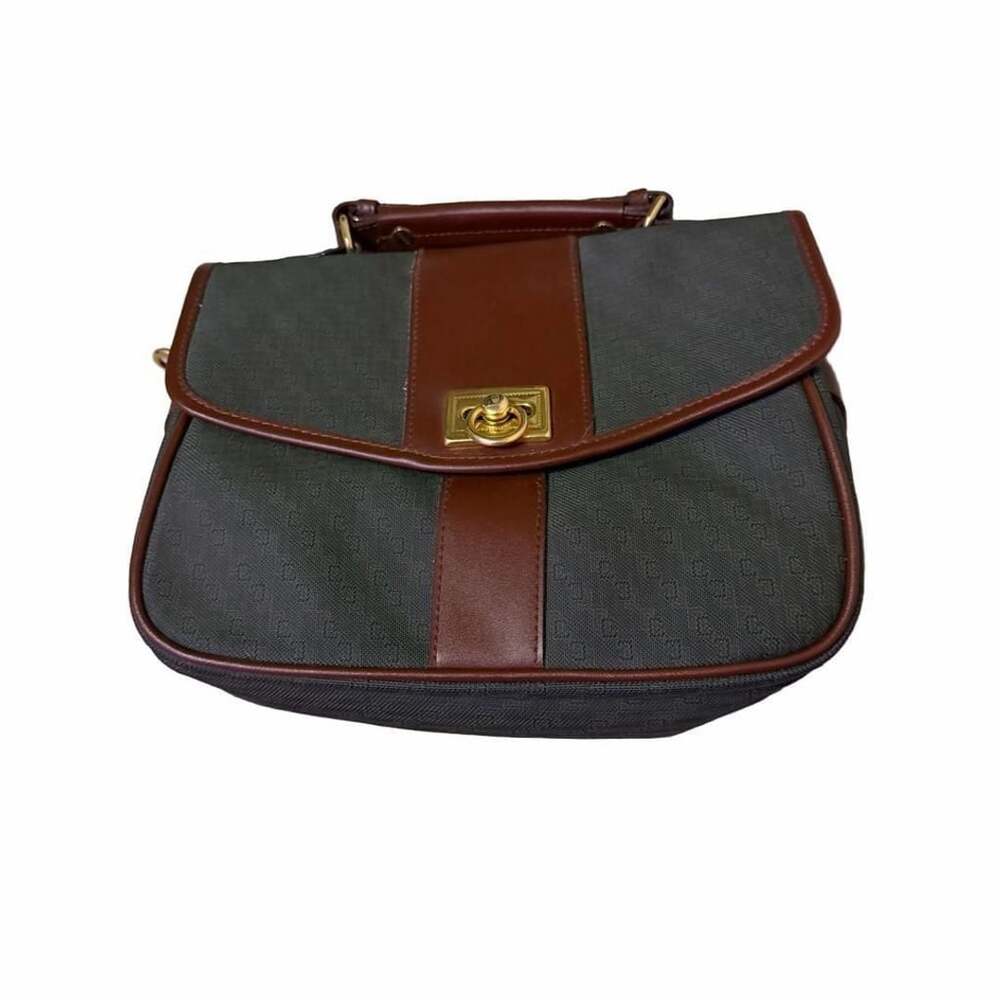 MC Handbag brown leather/leather-look trim, gold hardware